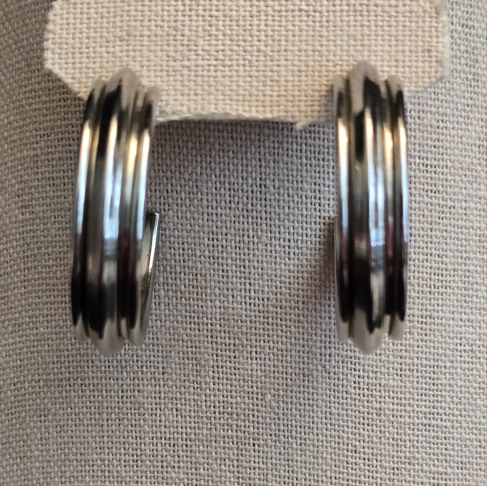 Silver Tone Hoop Earrings
